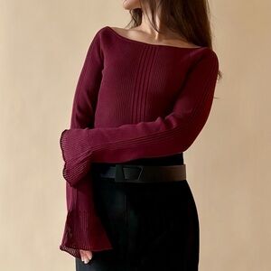 Elegant Deep Wine Colored Women's Top